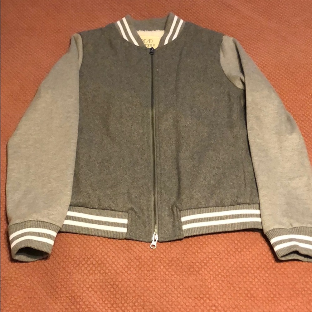 New without Tags-Gray Varsity Jacket